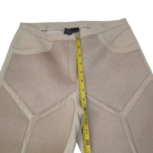 BCBG MaxAzria Collection Beige Hook Zip Closure Burlap Frayed Hem Pants … - Picture 6 of 10